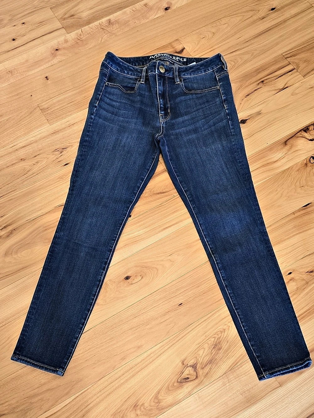 American Eagle Outfitters Hi-Rise Jegging 360 Super Stretch Blue Waist 6 Short